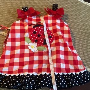Kid red and white vintage dress